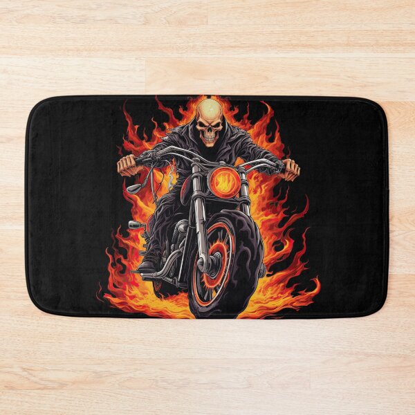 Item preview, Skull Biker Riding Hurley Motorbike with Flames Come Out 6 designed and sold by eyestetix.
