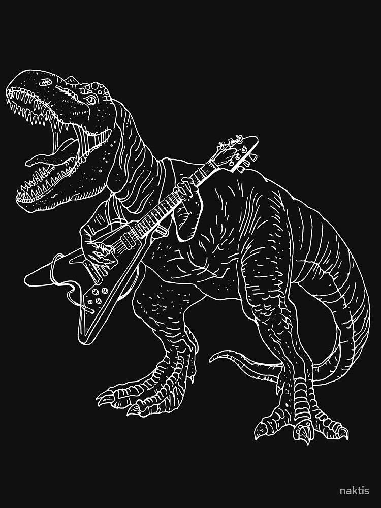 Heavy metal dinosaur graphic style for tattoo and coloring fans. by naktis