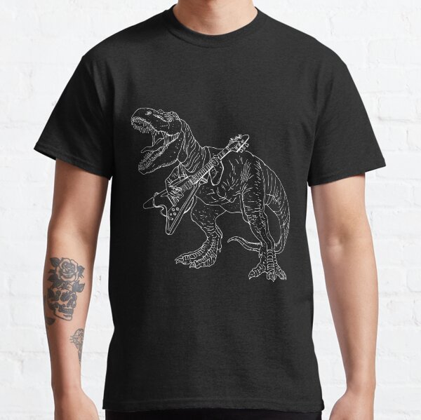Heavy metal dinosaur graphic style for tattoo and coloring fans. Classic T-Shirt
