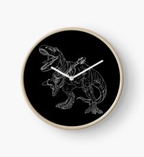 Heavy metal dinosaur graphic style for tattoo and coloring fans. Clock