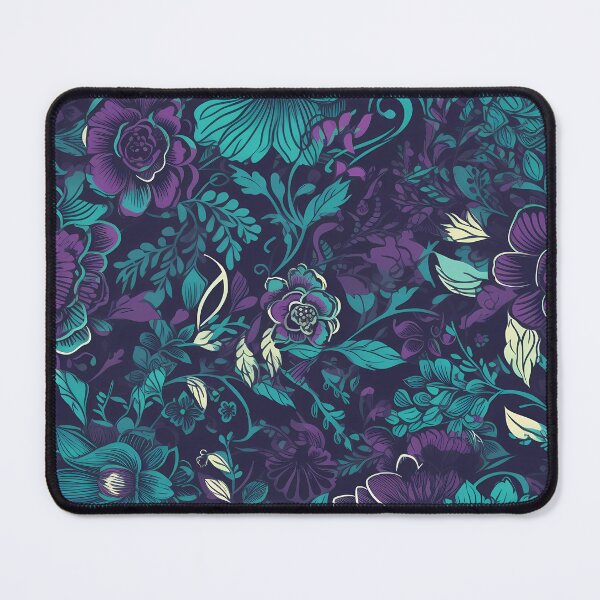 Item preview, Floral Teal and Purple Pattern designed and sold by StarfallenShop.