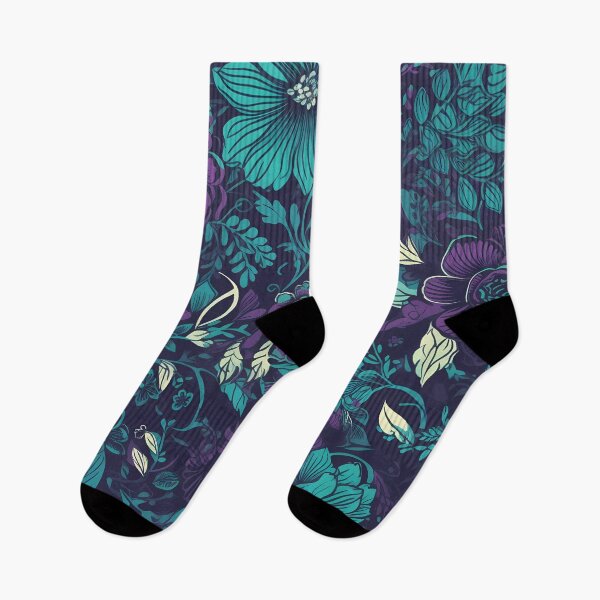 Item preview, Floral Teal and Purple Pattern designed and sold by StarfallenShop.