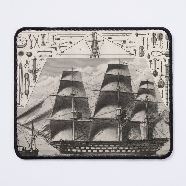 Item preview, Vintage Sailboat Outriggers Diagram (1849) designed and sold by BravuraMedia.