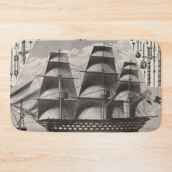 Item preview, Vintage Sailboat Outriggers Diagram (1849) designed and sold by BravuraMedia.
