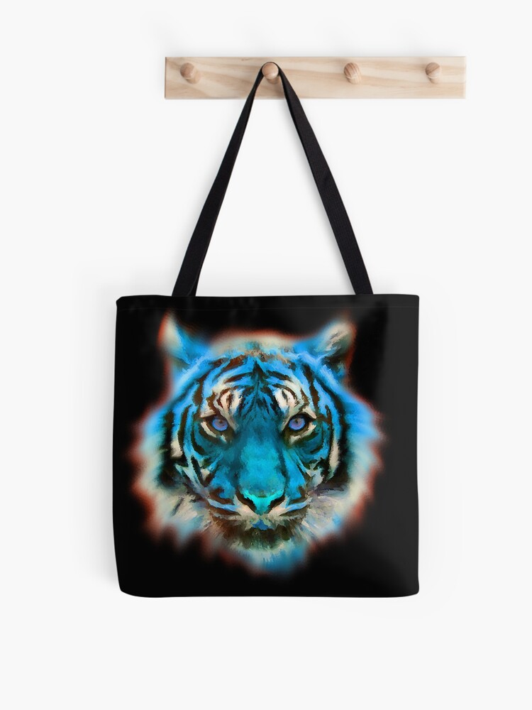 Abstract Tiger Face Tote Shopping Bag For Life Tigers Wildlife 