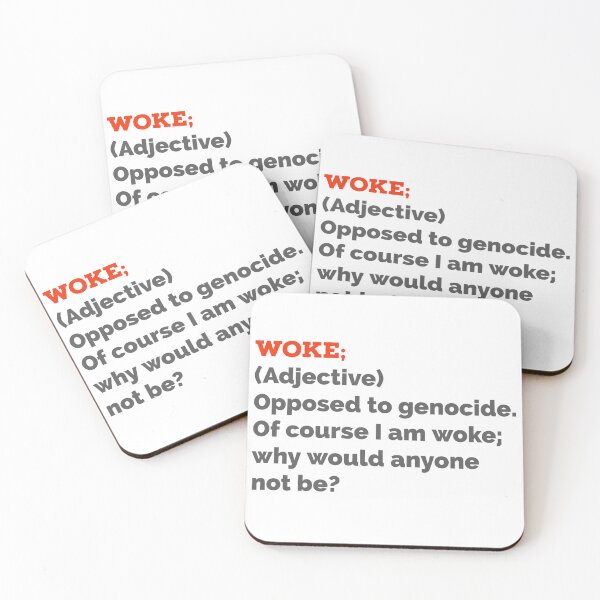 Item preview, Woke means opposed to genocide  designed and sold by Rachel the Artist .