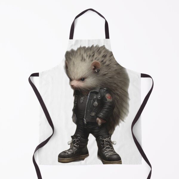 Item preview, Heavy metal hedgehog Hardcore punk art furry anthropomorphic hybrid creature manga anime whimsical  designed and sold by Baba  Yaga's Cards.