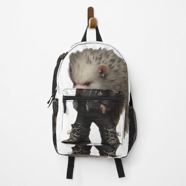 Item preview, Heavy metal hedgehog Hardcore punk art furry anthropomorphic hybrid creature manga anime whimsical  designed and sold by Baba  Yaga's Cards.