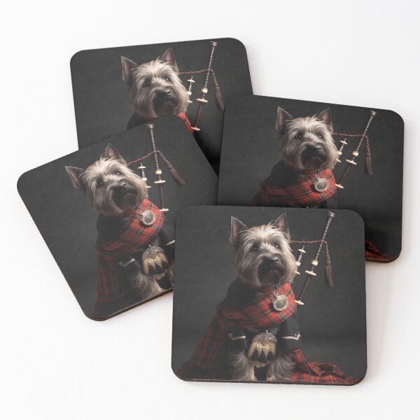 Item preview, Terrier escocés en ropa escocesa con gaita designed and sold by graphicsbylucym.