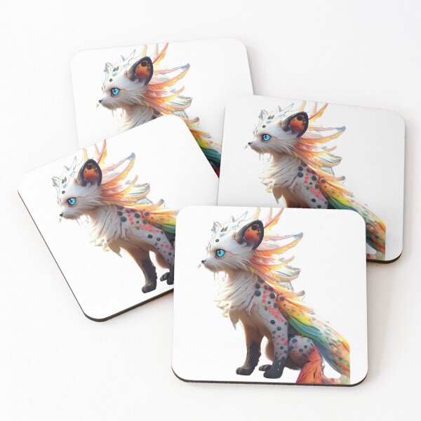 Item preview, Psychedelic hybrid creature furry  anthropomorphic hybrid fox cat creature manga anime whimsical  designed and sold by Baba  Yaga's Cards.