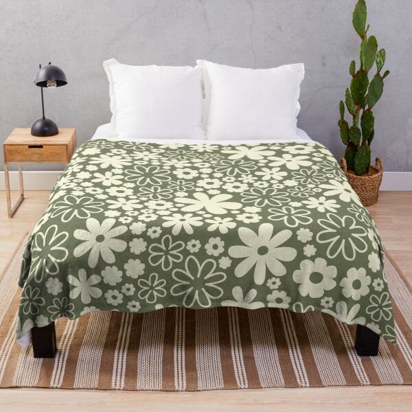 Item preview, Classic Retro Vintage 50s Christmas Flower Pattern in Pine Green designed and sold by blomastudios.