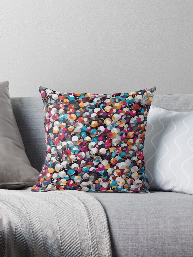 Thumbnail 1 of 4, Pillow, Colored Spheres with Rough Edges designed and sold by DJALCHEMY.