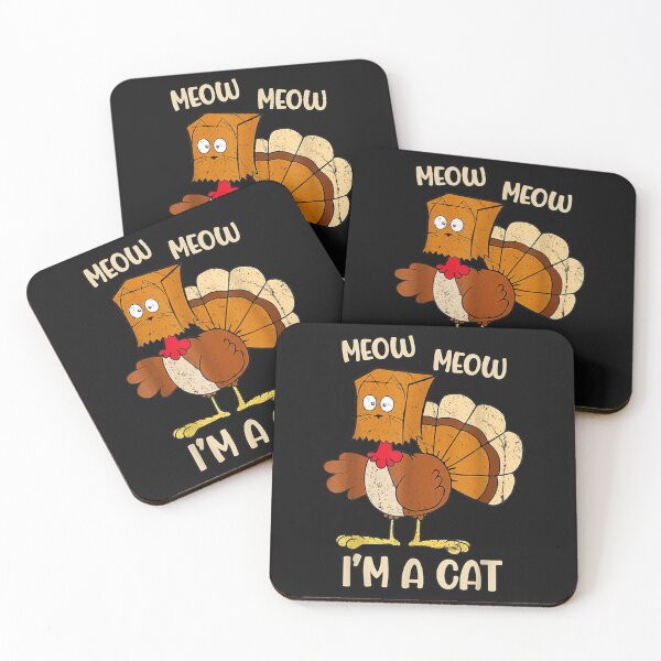 Item preview, Meow Im A Cat Funny Retro Turkey Thanksgiving Fake Cat Bag designed and sold by William Parker.