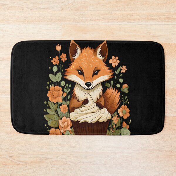 Item preview, Fox Flowers Cupcake - A Sweet and Charming Illustration designed and sold by alaa-mously.