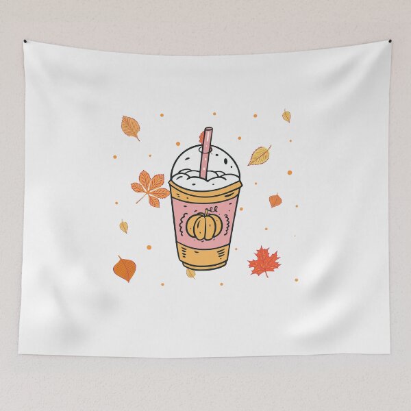 Item preview, Autumn Falling Leaves With Coffee Cup Pumpkin Spice designed and sold by Thevulcano.
