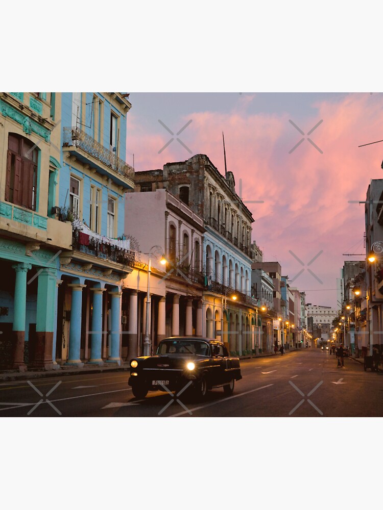 Cuba Havana Cuban Tropical Sunset Classic Car by thespottydogg