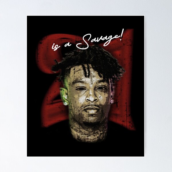 21 Savage 'Red Portrait' Poster – Posters Plug