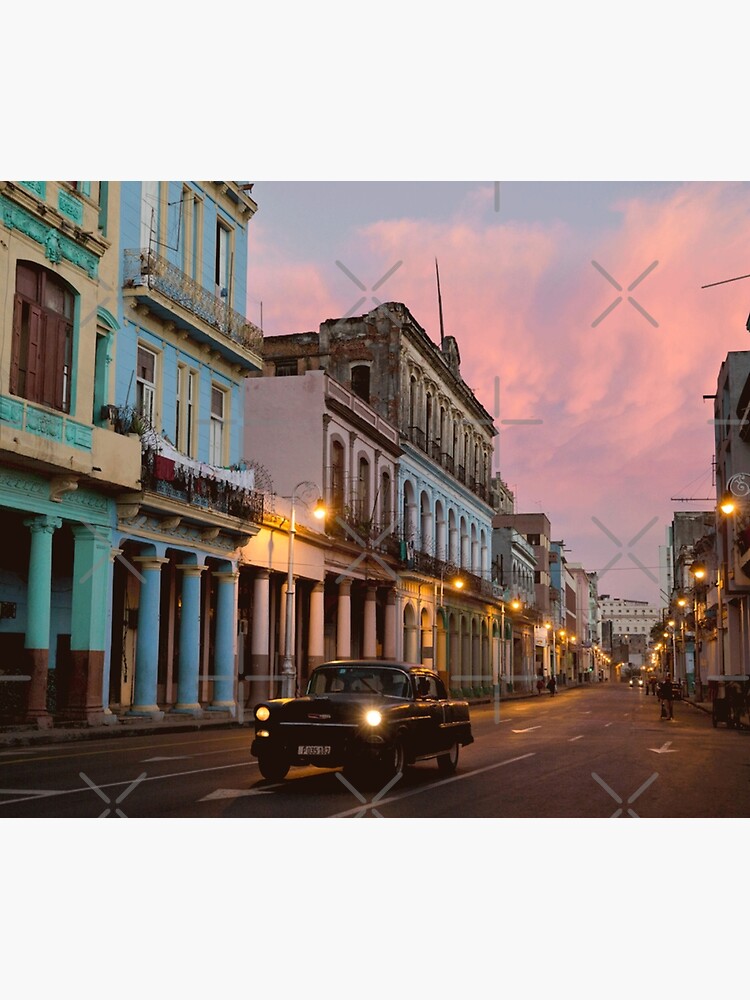 Cuba Havana Cuban Tropical Sunset Classic Car by thespottydogg
