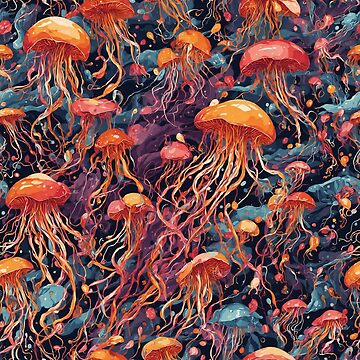 Artwork thumbnail, Orange and Pink Jellyfish by DJALCHEMY