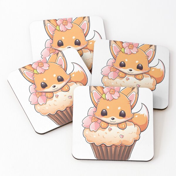 Item preview, Flowers Fox on cupcake designed and sold by alaa-mously.