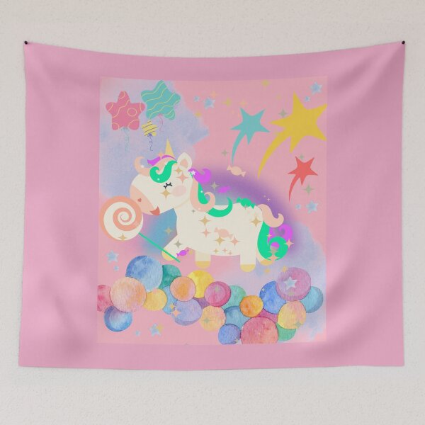 Item preview, Unicorn with candy and balloons. designed and sold by Mati Robledo.