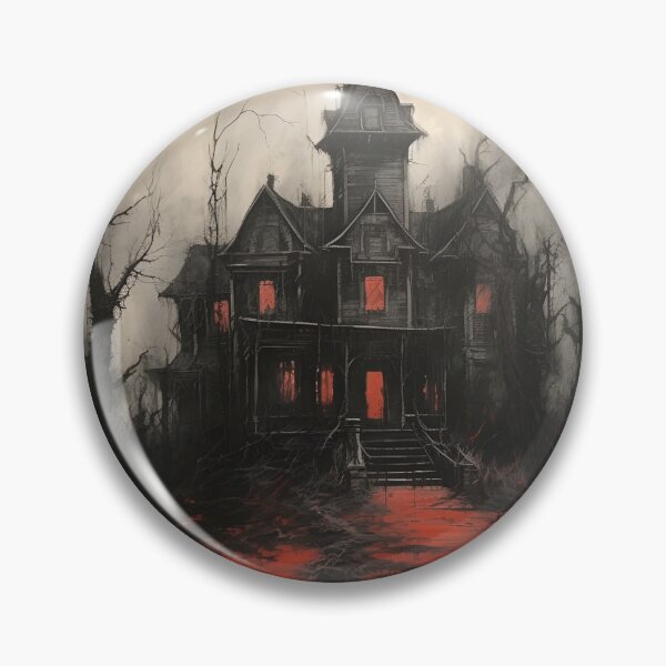 Item preview, Dark, scary red acrylic haunted house print designed and sold by dcrc.