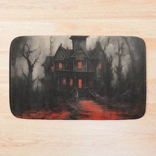 Item preview, Dark, scary red acrylic haunted house print designed and sold by dcrc.