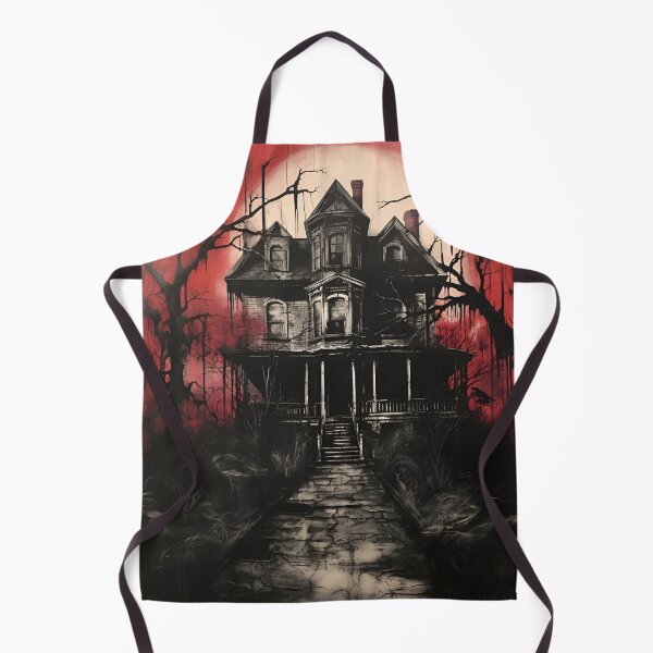 Item preview, dark, scary red acrylic haunted house print designed and sold by dcrc.