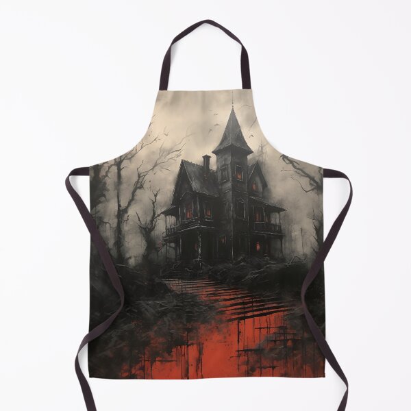 Item preview, dark, scary red acrylic haunted house print designed and sold by dcrc.