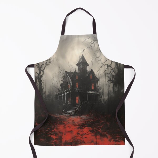 Item preview, dark, scary red acrylic haunted house print designed and sold by dcrc.