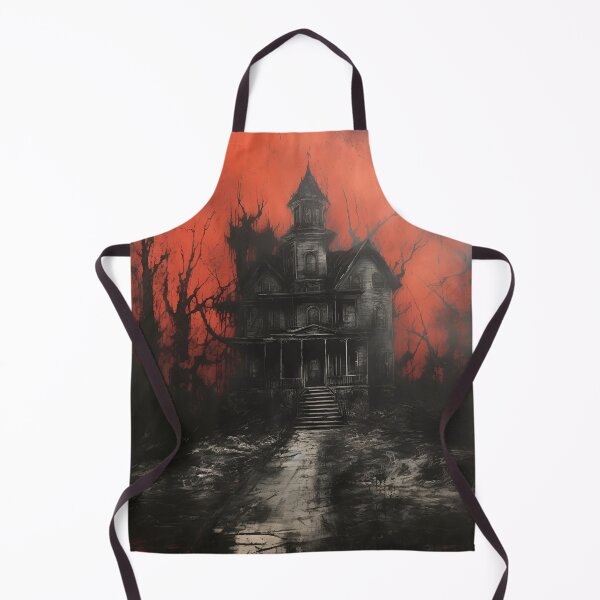 Item preview, dark, scary red acrylic haunted house print designed and sold by dcrc.