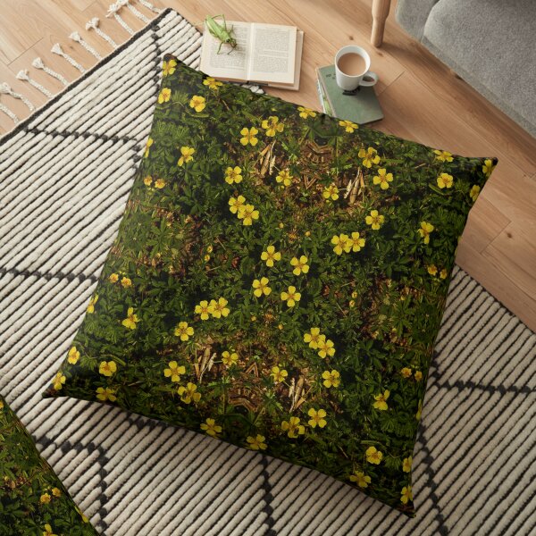 Tormentil in Shalwy Valley Floor Pillow
