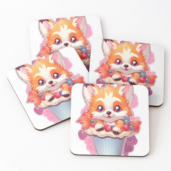 Item preview, Flowers Fox Cupcake Illustration designed and sold by alaa-mously.