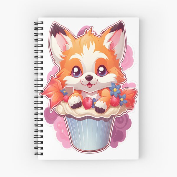 Item preview, Flowers Fox Cupcake Illustration designed and sold by alaa-mously.