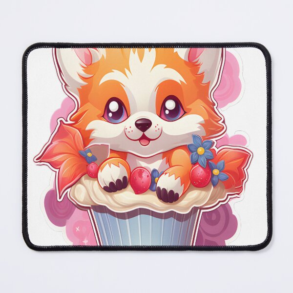 Item preview, Flowers Fox Cupcake Illustration designed and sold by alaa-mously.