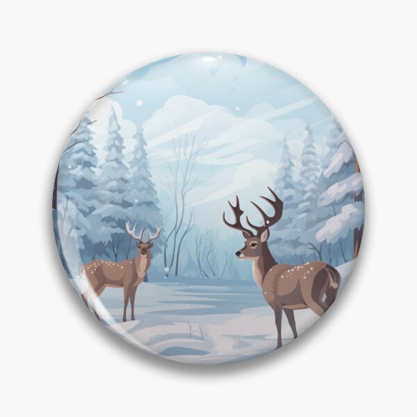 Item preview, Winter deer in a forest of white designed and sold by RenderlyYours.