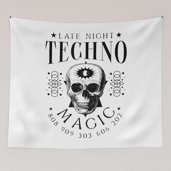 Item preview, TECHNO  - Late Night Magic (Black)  designed and sold by Discothreadz.