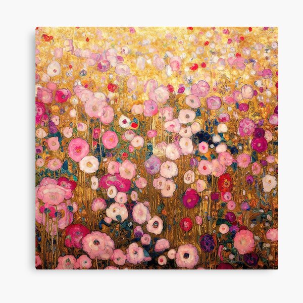 Item preview, Gustav Klimt Pink Flower Garden designed and sold by maniacfitness.
