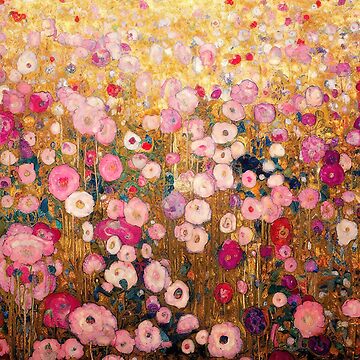 Aperçu de l'œuvre Jardin de fleurs roses Gustav Klimt de maniacfitness