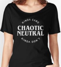 Chaotic Neutral Alignment Kinda Care Kinda Don't Funny Quotes Relaxed Fit T-Shirt