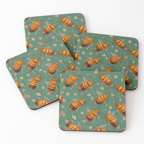 Item preview, Honey Bee Flower Pattern designed and sold by Indie-Chille.