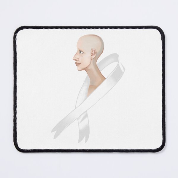 Item preview, White Cancer Ribbon Head designed and sold by AliceMermaid.