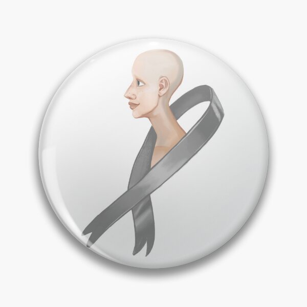 Item preview, Grey Cancer Ribbon Head designed and sold by AliceMermaid.
