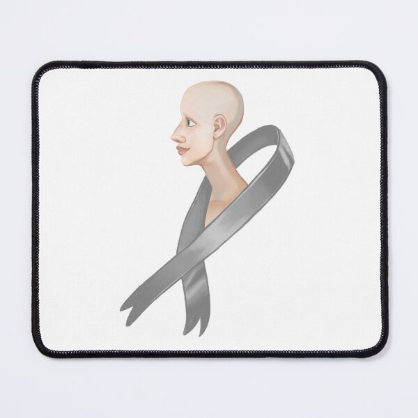 Item preview, Grey Cancer Ribbon Head designed and sold by AliceMermaid.
