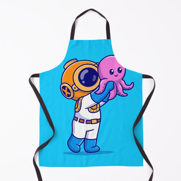 Item preview, Cute Diver Holding Baby Octopus: Cartoon Vector Icon Illustration designed and sold by hjian8219.