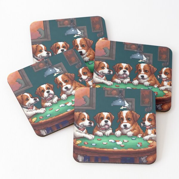 Item preview, Dogs playing poker  designed and sold by Whimsical Prints.
