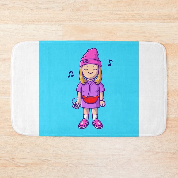 Item preview, Cool Girl Listening to Music with Earphones: Cartoon Vector Icon Illustration" designed and sold by hjian8219.