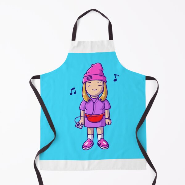 Item preview, Cool Girl Listening to Music with Earphones: Cartoon Vector Icon Illustration" designed and sold by hjian8219.