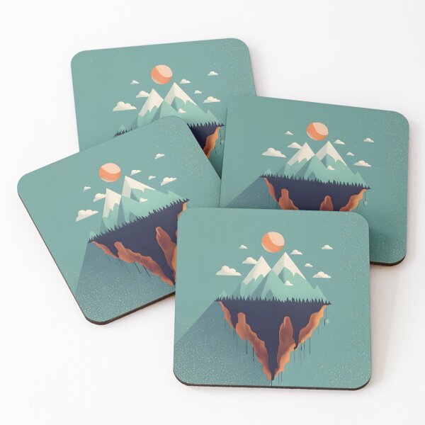 Item preview, Floating Mountains | Minimalist Illustration Design designed and sold by MildOrangeStore.