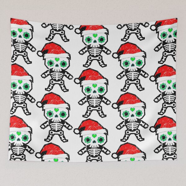 Item preview, Vintage 2 Sugar Skull Navidad Dia de muertos y Feliz Navidad designed and sold by the Zarock Shop.
